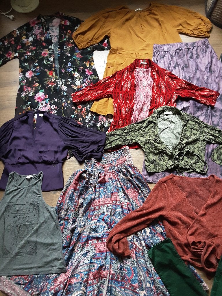 Boho style kleding pakket 19 stk. mt M alleen ophalen, Ophalen, Zo goed als nieuw, Maat 38/40 (M)