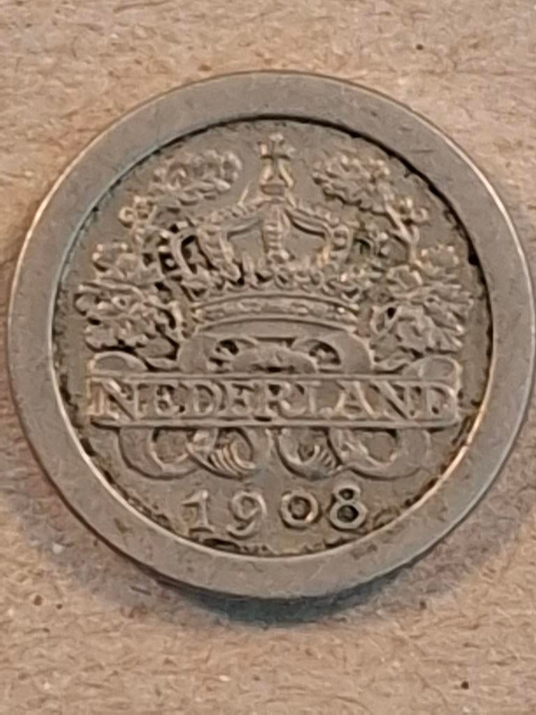 Nederland 5 cent 1908 - Koningin Wilhelmina, Postzegels en Munten, Munten | Nederland, Ophalen of Verzenden, Koningin Wilhelmina