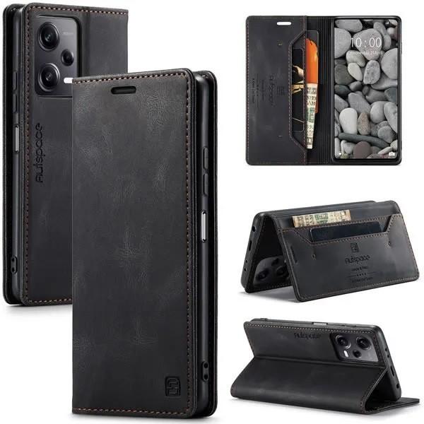 Luxe Flip Case Set voor Xiaomi Redmi Note 12 Pro 5G _ Zwart, Verzenden, Nieuw, Hoesje of Tasje