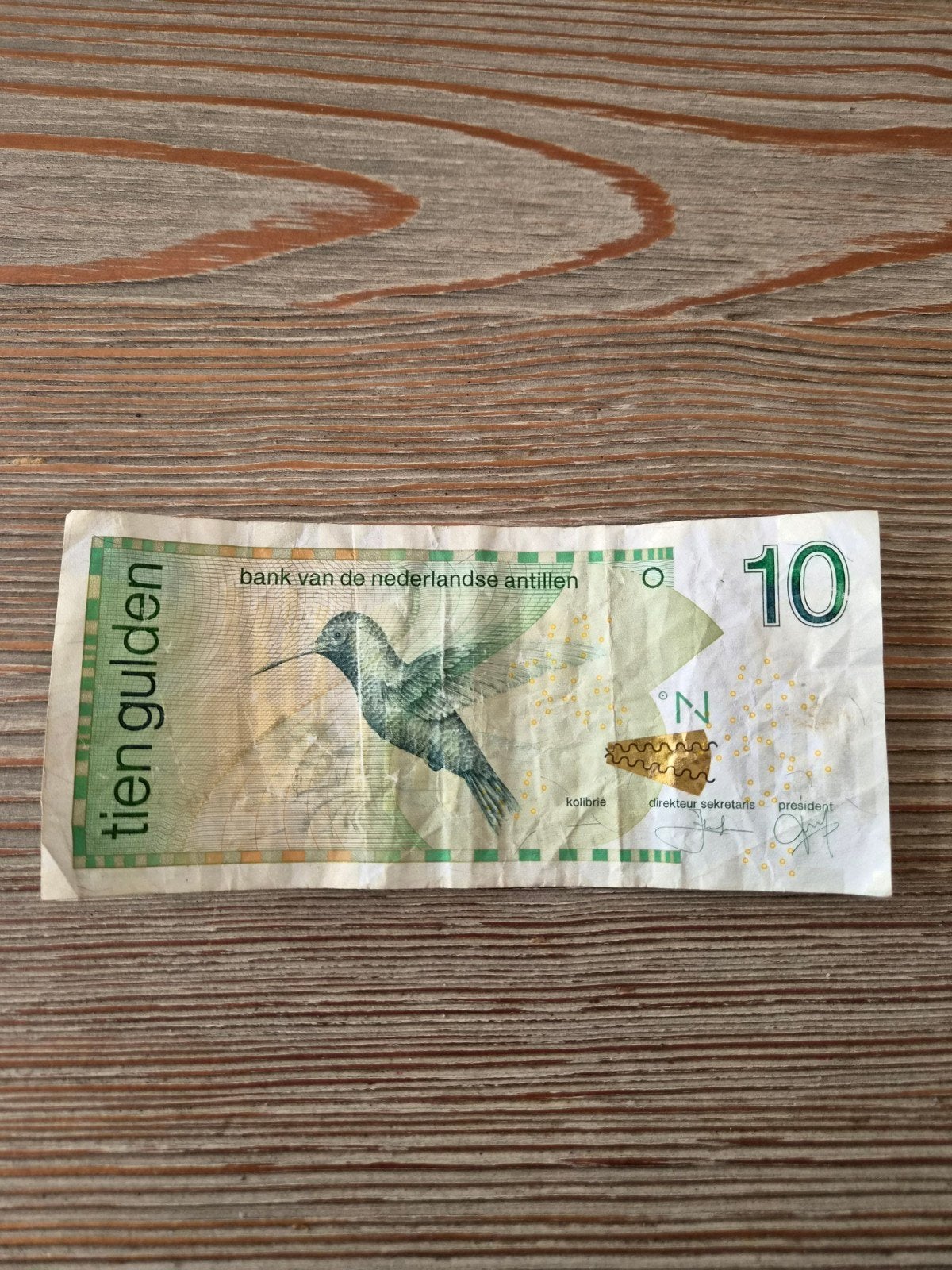 Bankbiljet 10 gulden Nederlandse Antillen Kolibrie 2014, Ophalen of Verzenden, 10 gulden, Los biljet