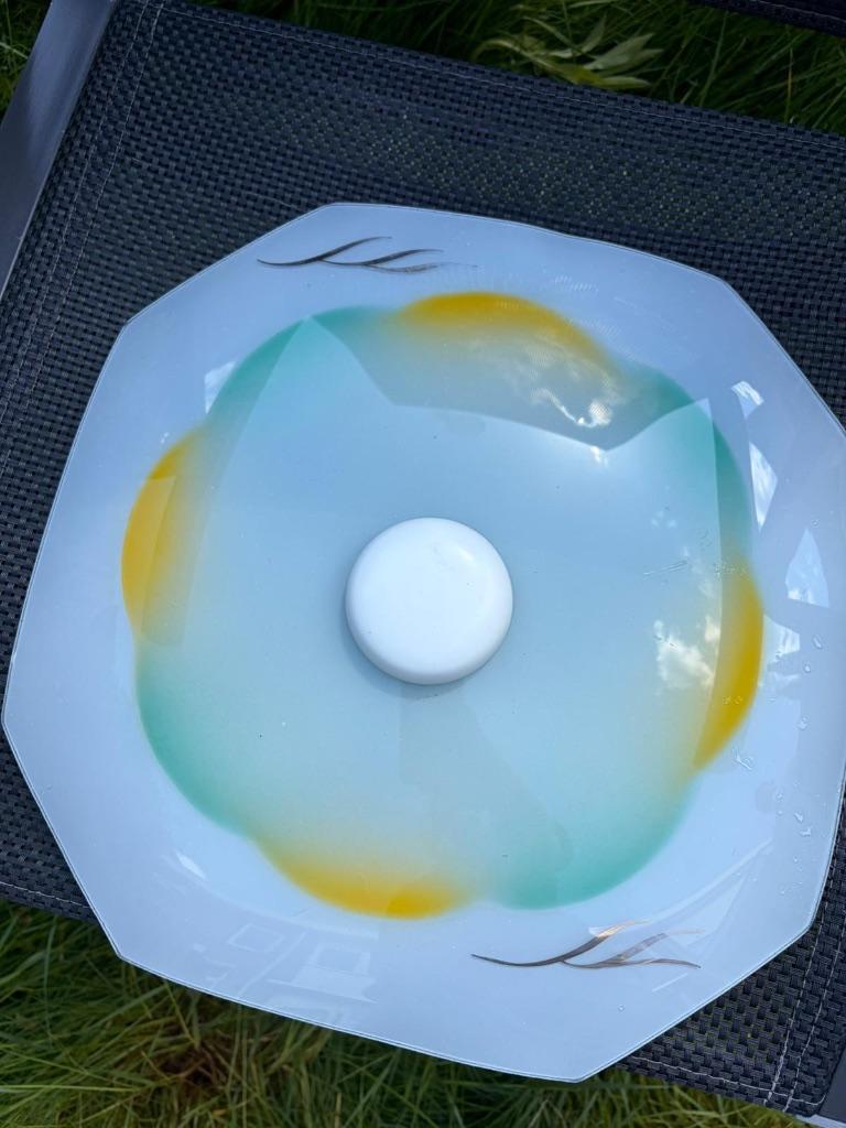 Glazen plafonniere, Huis en Inrichting, Lampen | Plafondlampen, Ophalen, Gebruikt, Glas, Jaren 50