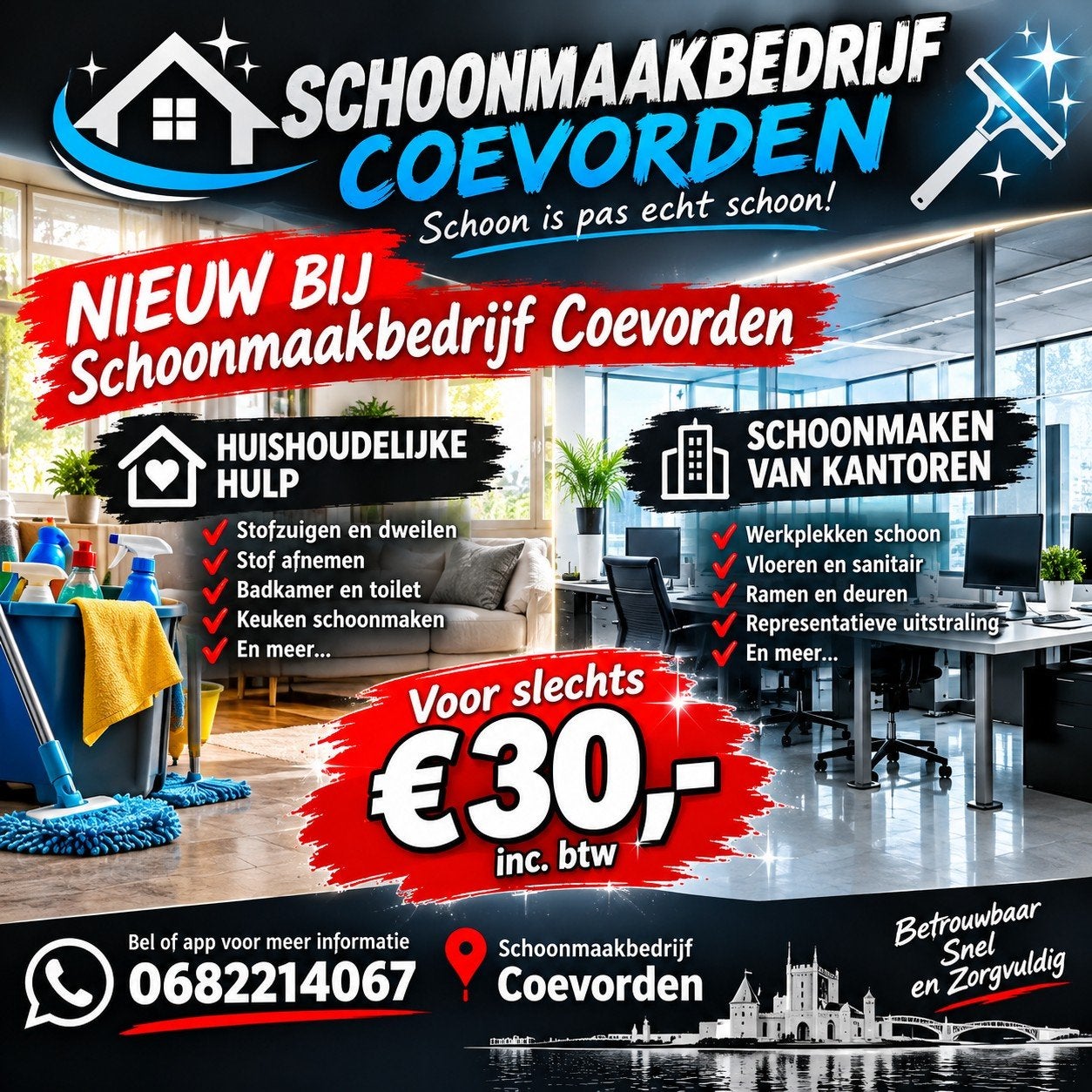 schoonmaakbedrijf coevorden, Ophalen