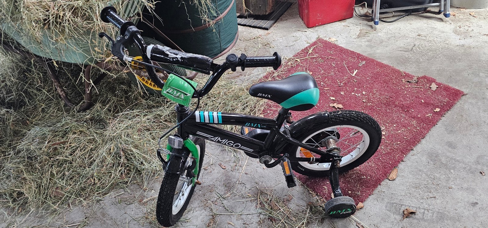 Kinderfietsje 14 inch met zijwieltjes, Ophalen, Gebruikt, Overige merken