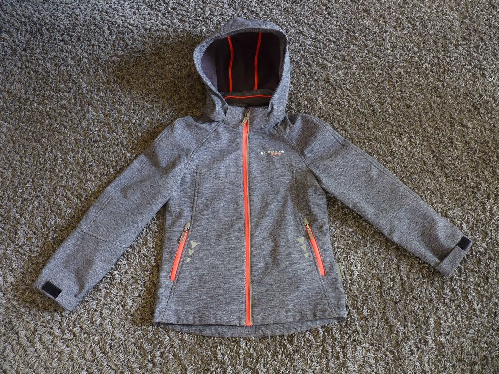 C&A Northville Softshell Jas Grijs met Oranje maat 140 ZGAN, Jongen of Meisje, Ophalen of Verzenden, Zo goed als nieuw, Northville