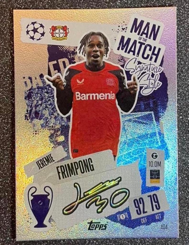 Topps MA 24/25   MotM SIGNATURE STYLE   FRIMPONG   BAYER, Verzenden, Zo goed als nieuw, Plaatje