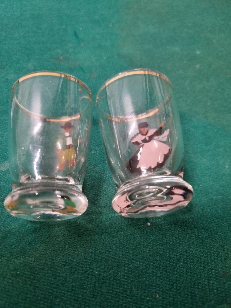 borrelglaasjes man vrouw vintage glas, Verzamelen, Glas en Borrelglaasjes, Ophalen of Verzenden, 'T Olde Gre-j, Info@toldegrej.nl