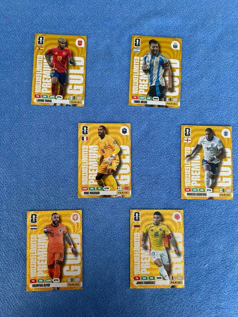 Panini Fifa world cup 2026 Full set 6 Gold limited editions, Hobby en Vrije tijd, Ophalen of Verzenden, Nieuw, Meerdere plaatjes