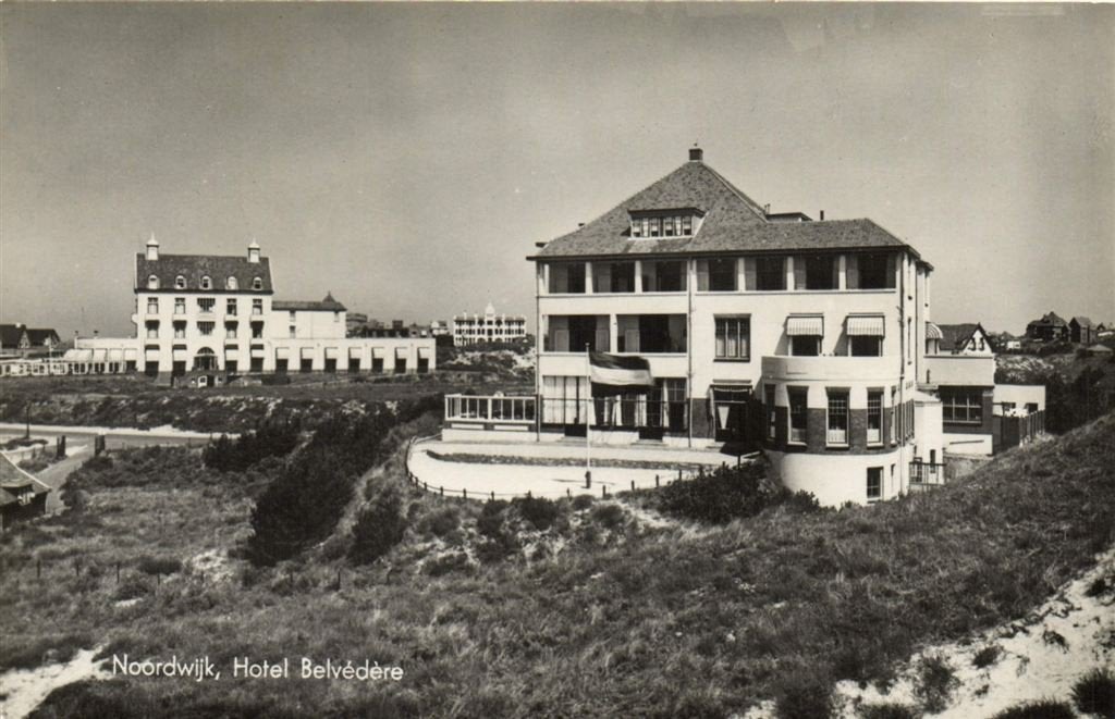 Noordwijk, Hotel Belvedere - 1941 gelopen, Verzenden, 1940 tot 1960, Gelopen, Zuid-Holland