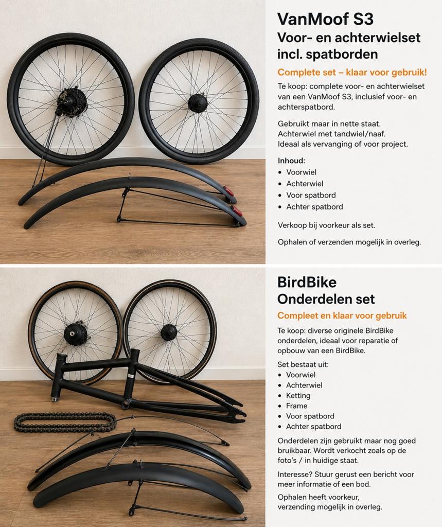 Vanmoof s3  accu. V . A  wiel en bird ebike onderdelen, Elektrische fiets, Gebruikt, Overige typen, Kunststof