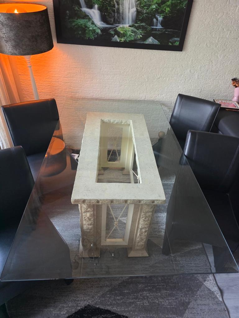 Eethoek, Gebruikt, 200 cm of meer, Glas, Rechthoekig