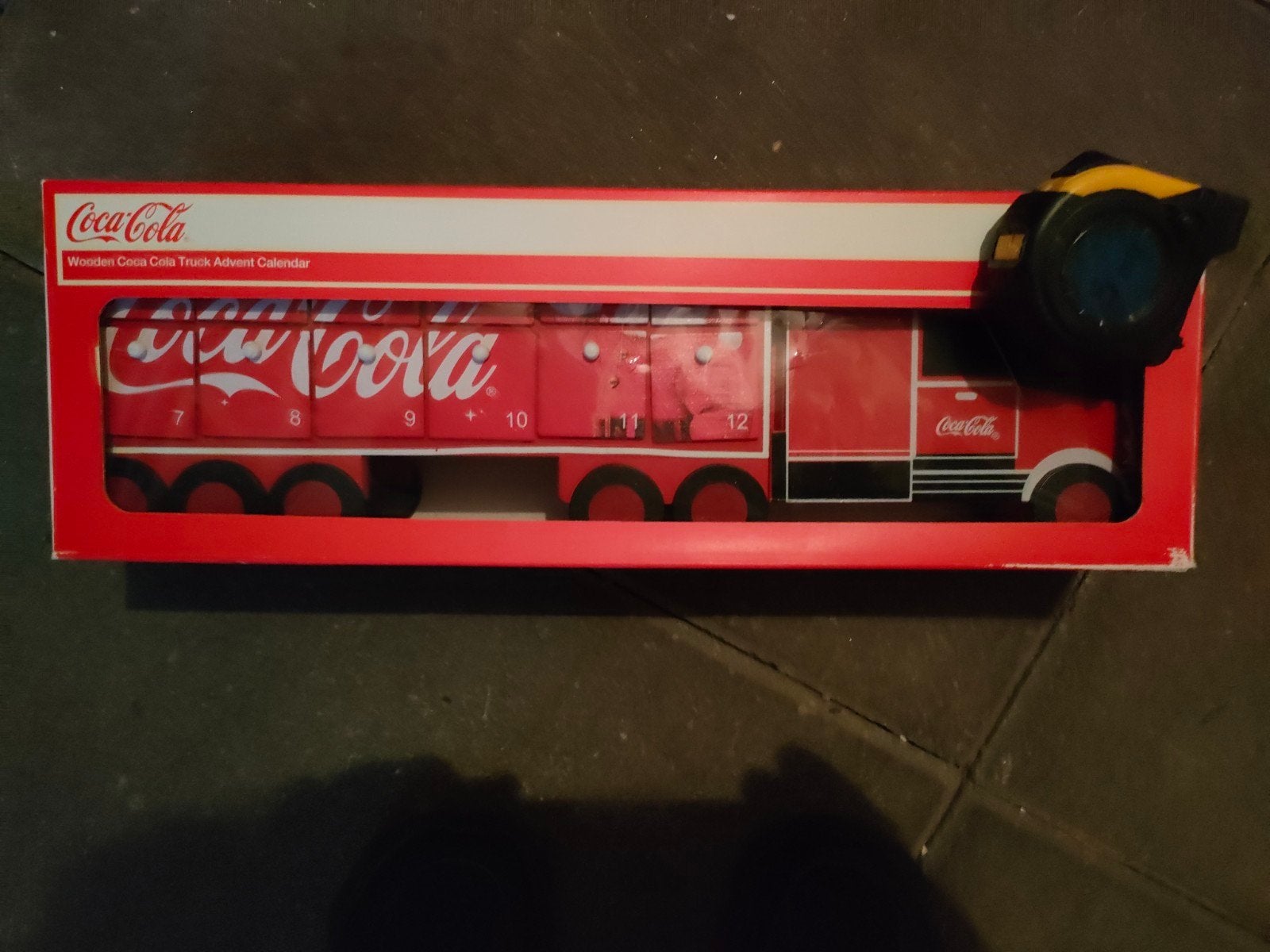 Coca Cola houten vrachtwagen.Advent kalender.  Kerst., Ophalen of Verzenden, Zo goed als nieuw