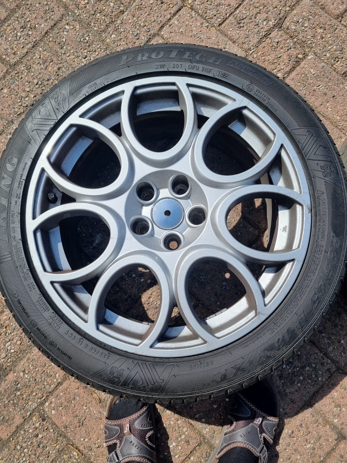 Alfa Romeo 18 inch velgen met Viking All Season banden origi, Auto-onderdelen, Banden en Velgen, Ophalen, 18 inch, Gebruikt, Banden en Velgen