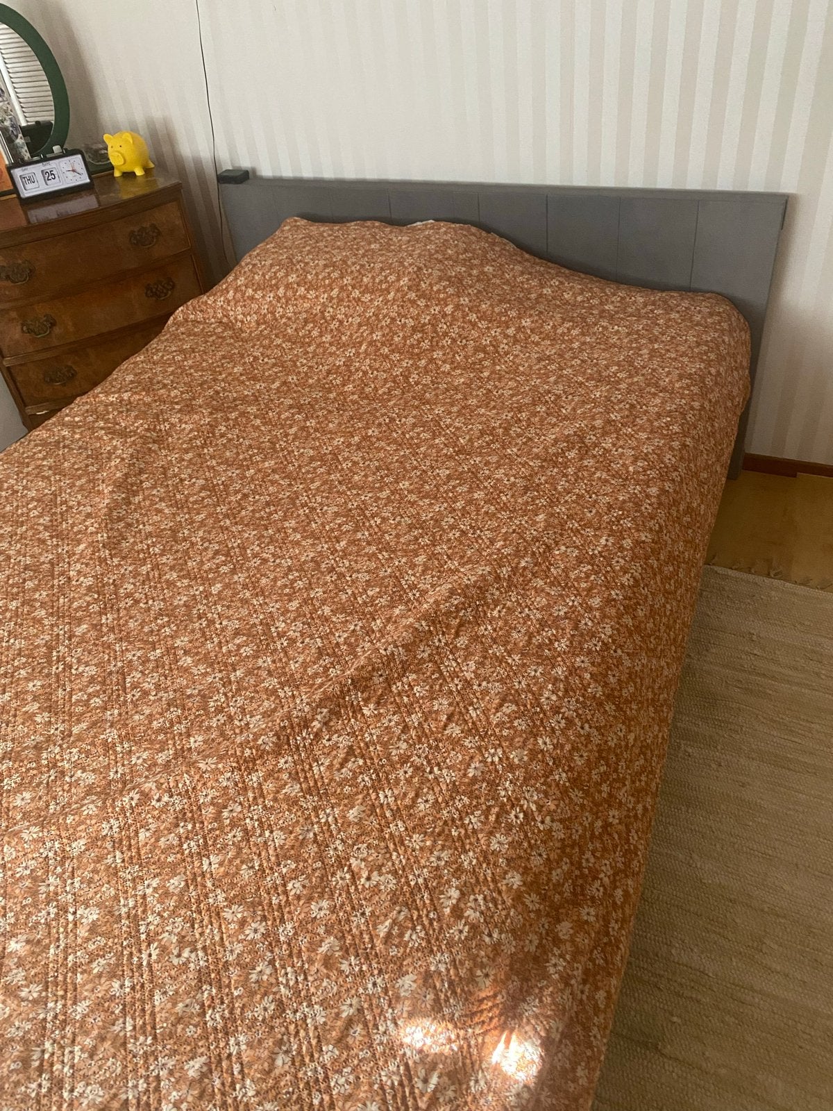Comfortabel bed  met matras, Ophalen, Gebruikt, Blauw, Steigerhout
