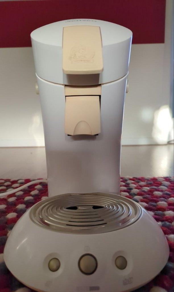 Geel met witte Senseo koffiezetapparaat - nette staat, Gebruikt, Koffiemachine, Ophalen of Verzenden, 2 tot 4 kopjes