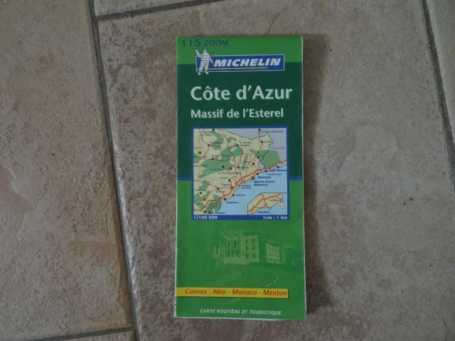 michelin wegenkaart 115 Cote d'Azur, Nice, Monaco, Esterel, Frankrijk, Ophalen of Verzenden, 1800 tot 2000, Landkaart