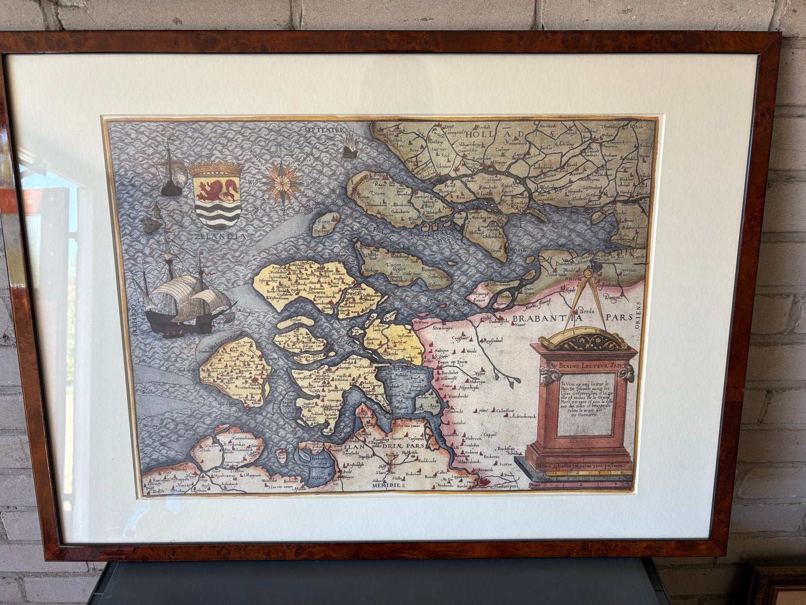 Atlas land kaart Zeeland en Brabant, ingelijst, Ophalen, 1800 tot 2000, Nederland, Landkaart