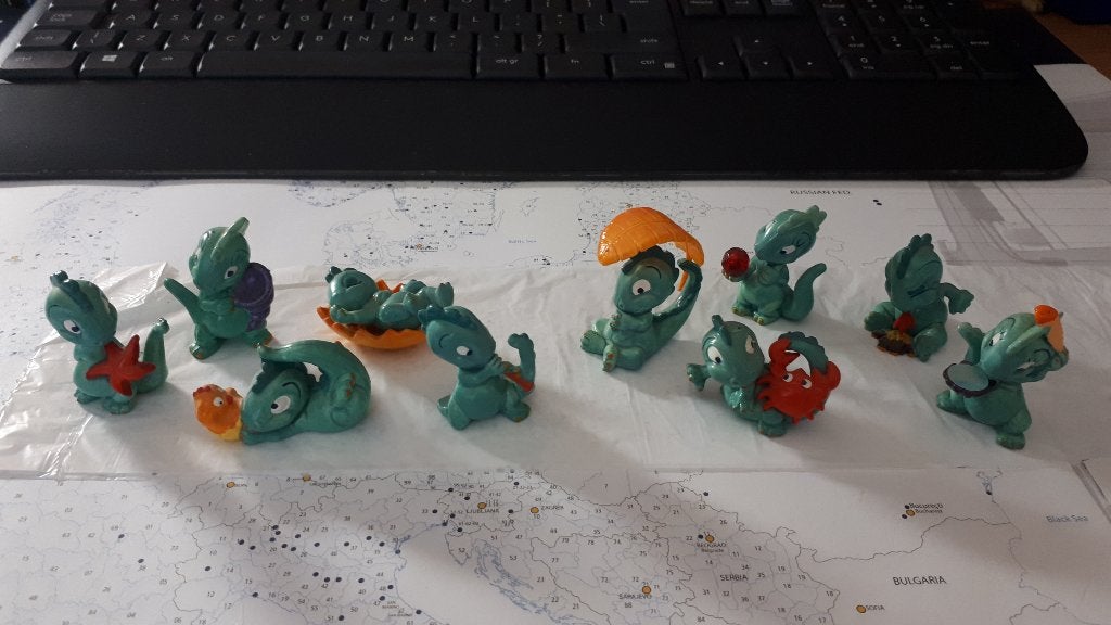 Die Drolly Dinos - U-eier serie van 1993, Ophalen of Verzenden, Zo goed als nieuw, Overige typen