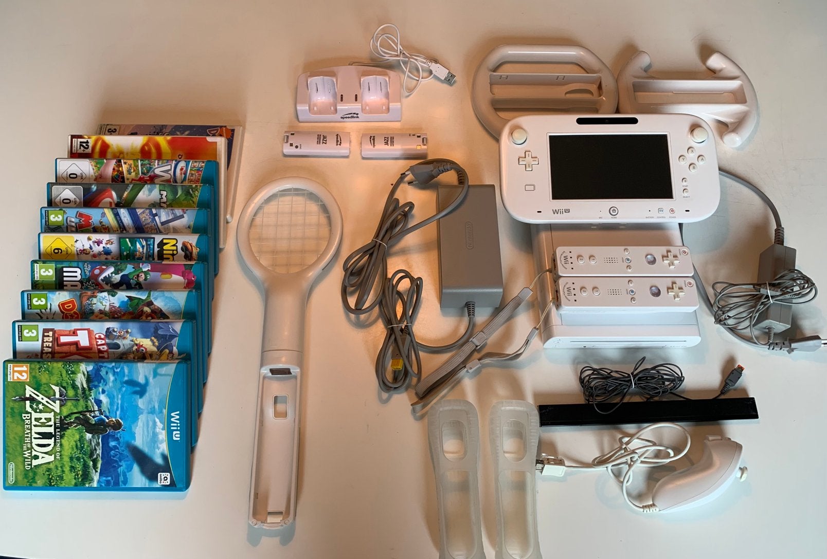 Nintendo Wii U wit compleet met 10 games, Online, Gebruikt, Ophalen of Verzenden, 3 spelers of meer