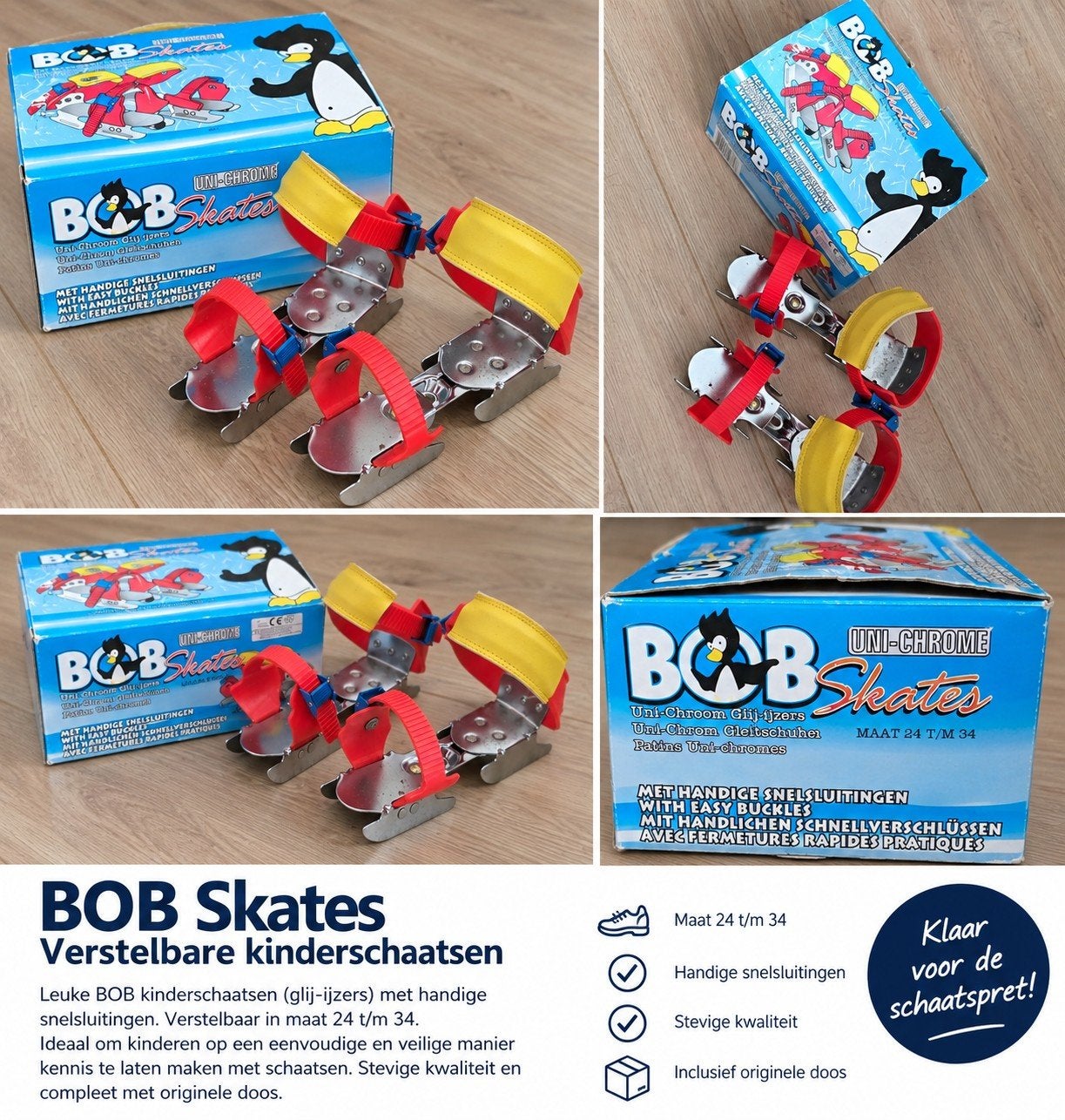 BOB Skates verstelbare kinderschaatsen maat 24 t/m 34, Ophalen of Verzenden, Nieuw, Overige typen, Overige merken