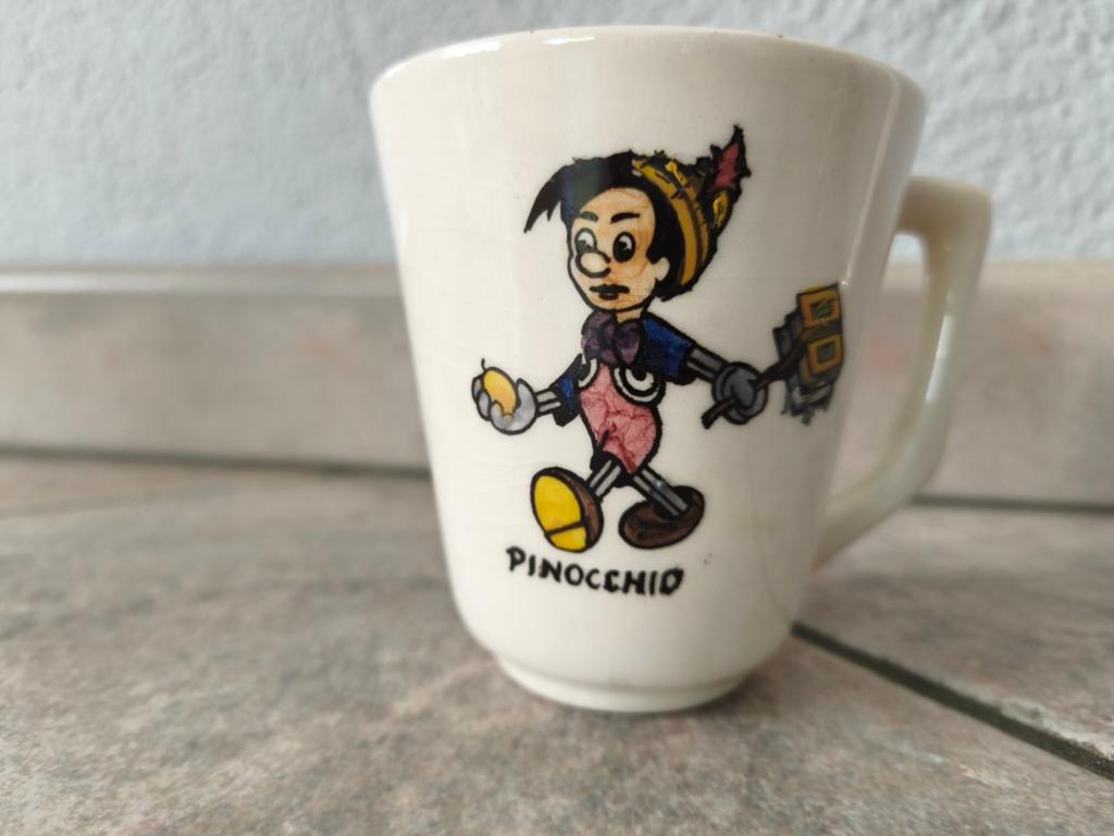 Vintage Pinocchio Beker Jaren '50 - Kleuterschool Uitgave, Ophalen of Verzenden