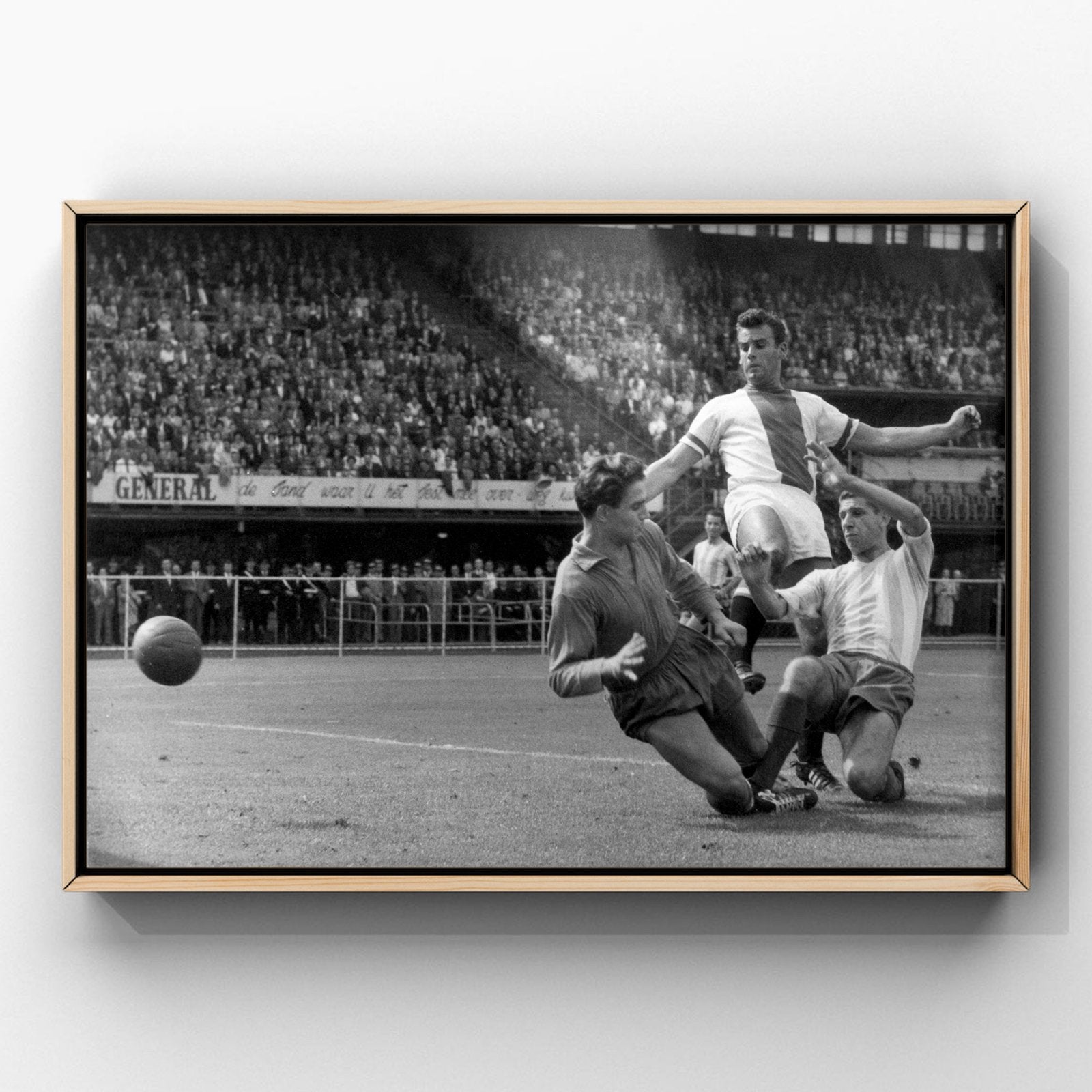 Feyenoord Ajax 9-5 in de kuip | prachtig beeld 1960/61, 1960 tot 1980, Foto, Ophalen of Verzenden, Zo goed als nieuw