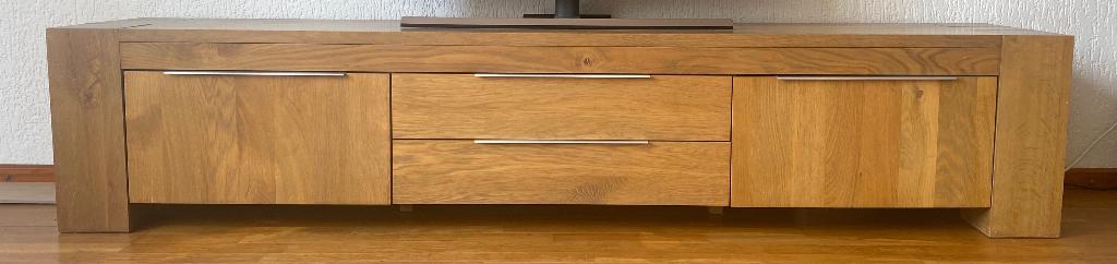 Tv meubel, Ophalen, Gebruikt, Eikenhout, 200 cm of meer