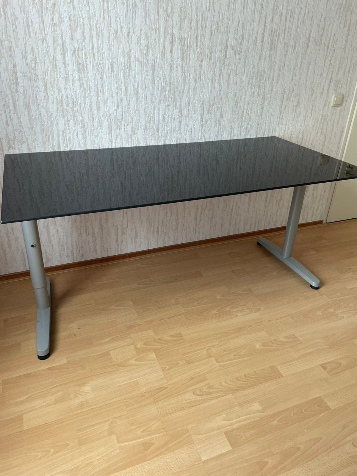 IKEA GALANT bureau zwart werkbureau incl. handleiding, Huis en Inrichting, Ophalen, 50 tot 100 cm, Zo goed als nieuw, Glas