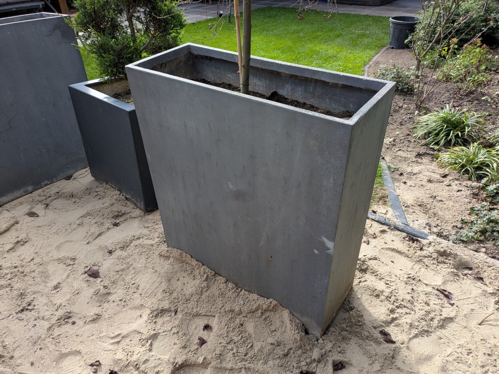 2x plantenbak | terras afscheiding antraciet| 80bx32dx92h, Ophalen, Overige materialen, Gebruikt, Balkon