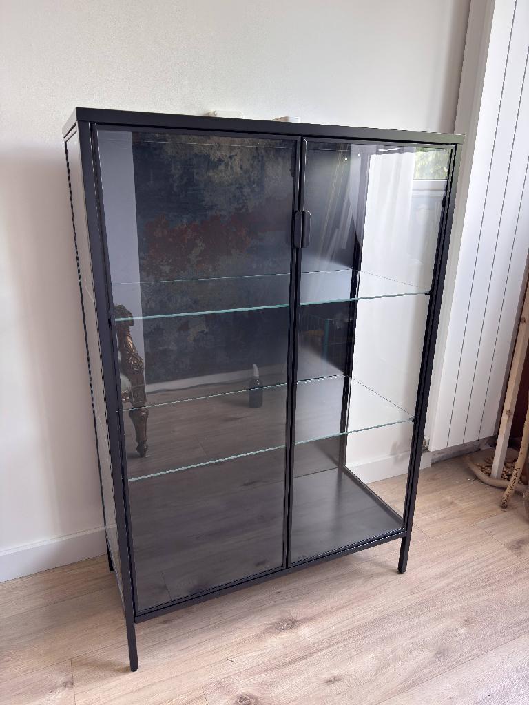 Ikea Rudsta Vitrinekast met verlichting, Met deur(en), 100 tot 150 cm, Zo goed als nieuw, Glas