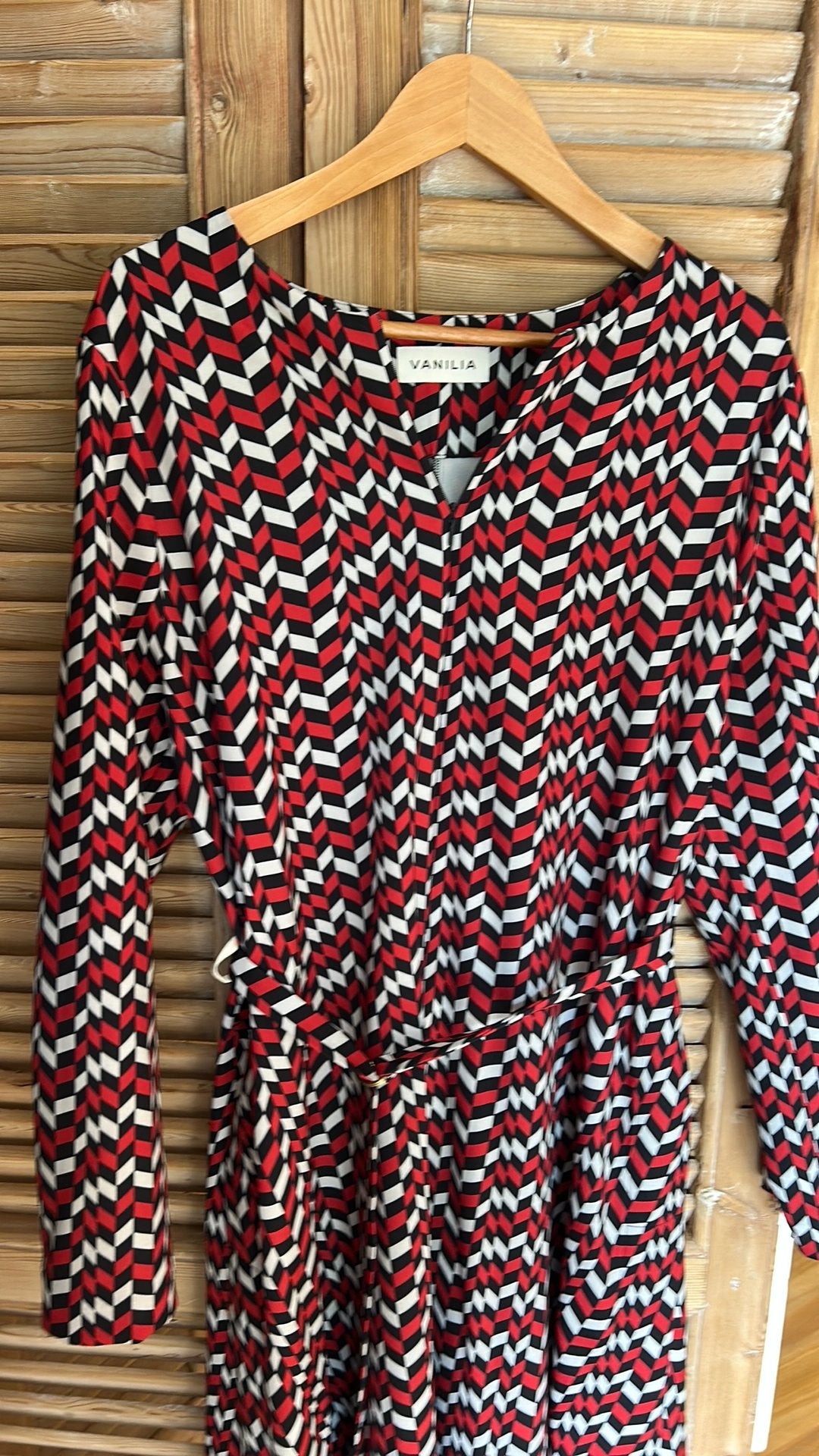 Top jurk Vanilia lang mt 44 zwart rood wit, Kleding | Dames, Zwart, Maat 42/44 (L), Ophalen of Verzenden, Zo goed als nieuw