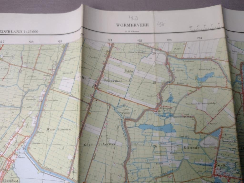 19 D Wormerveer Schermer De Rijp Akersloot Plattegrond 1961, Antiek en Kunst, Ophalen of Verzenden