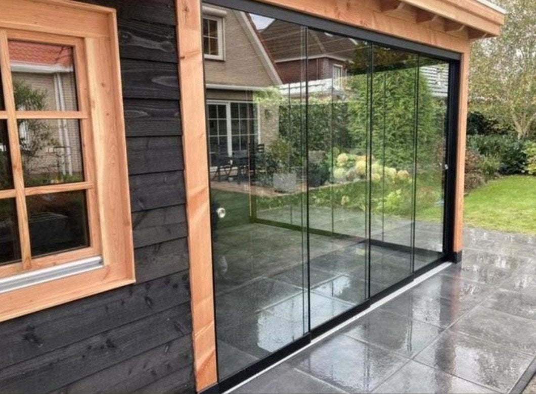 Glazen Schuifwanden overkapping glas deuren tuinkamer, Ophalen of Verzenden, Nieuw, 160 cm of meer, 160 cm of meer