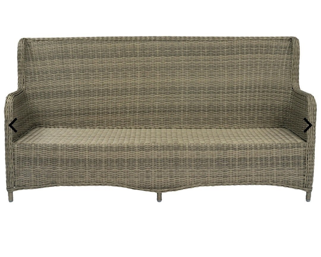 Loungebank Wicker Grijs taupe., Ophalen, Gebruikt, 3 zitplaatsen, Loungeset
