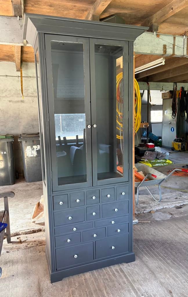 Prachtige handgemaakte buffetkast, Huis en Inrichting, Ophalen, 200 cm of meer, 25 tot 50 cm, Glas