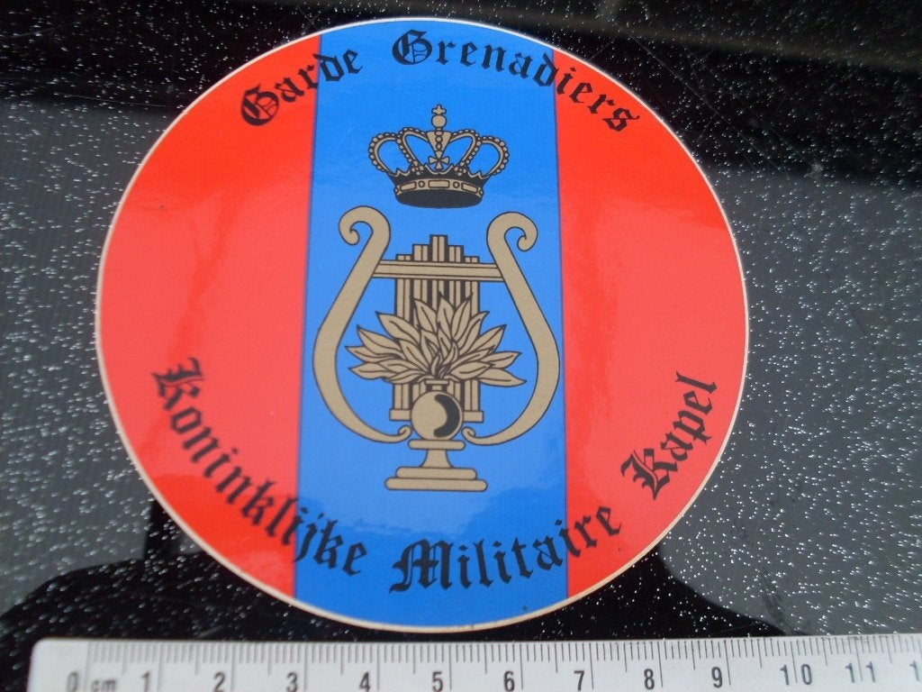 sticker garde grenadiers koninklijke militaire kapel logo, Verzenden, Zo goed als nieuw, Bedrijf of Vereniging