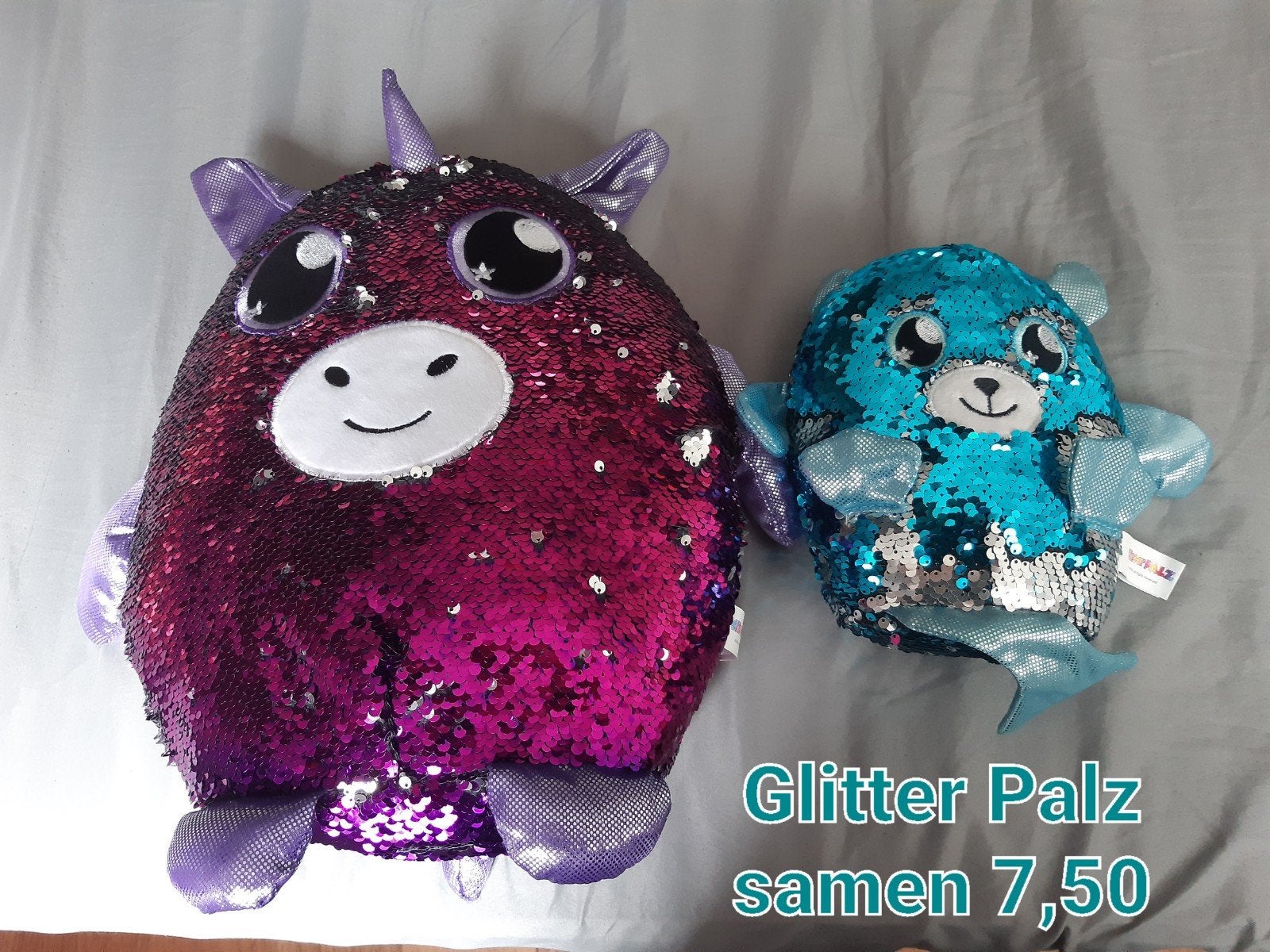 Glitter Palz Eenhoorn en Zeemeermin Knuffels, Paars, Overige karakters, Ophalen of Verzenden, Zo goed als nieuw