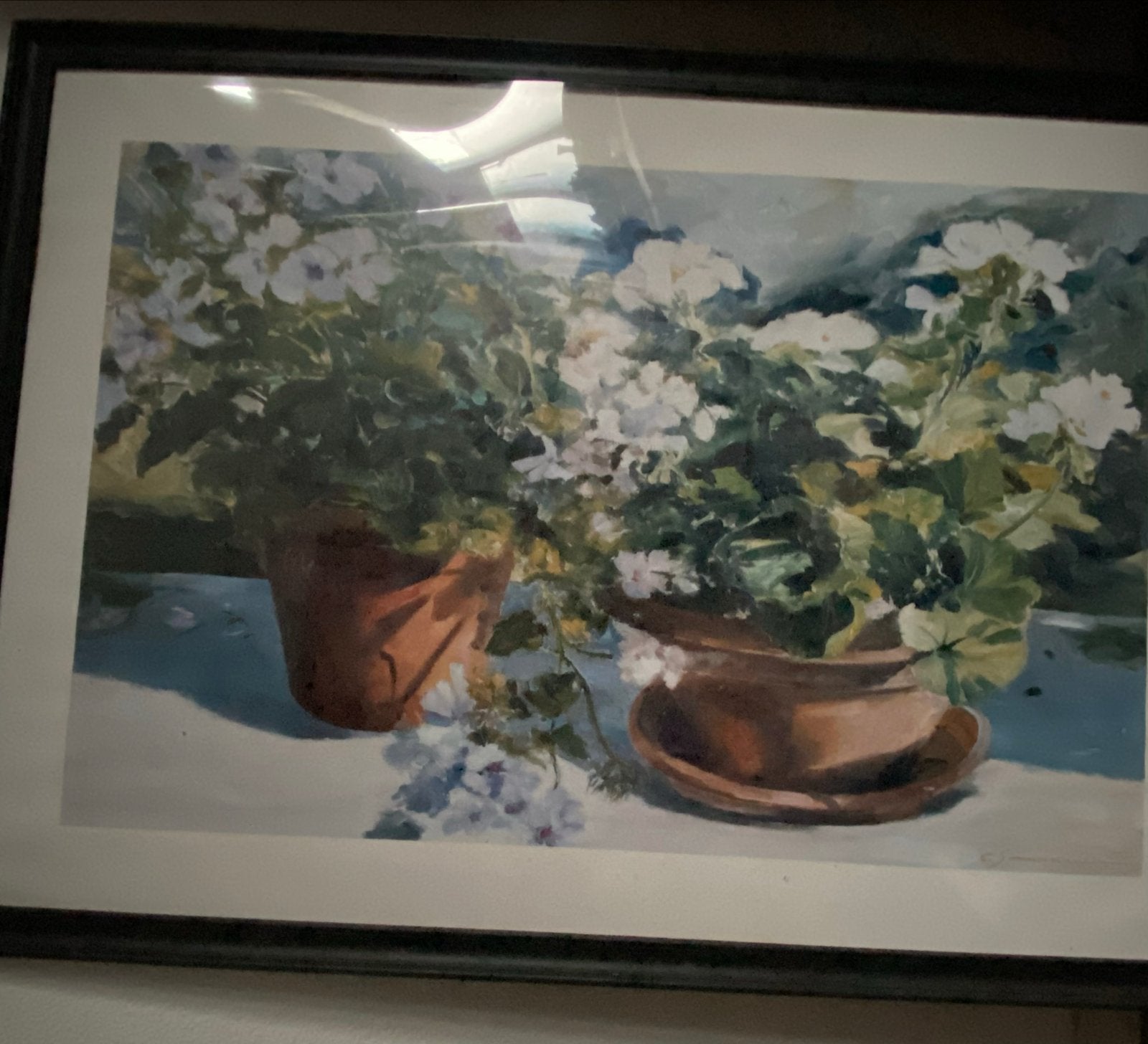 Schilderij met bloemen, Ophalen, Aquarel, Papier/karton, Ingelijst