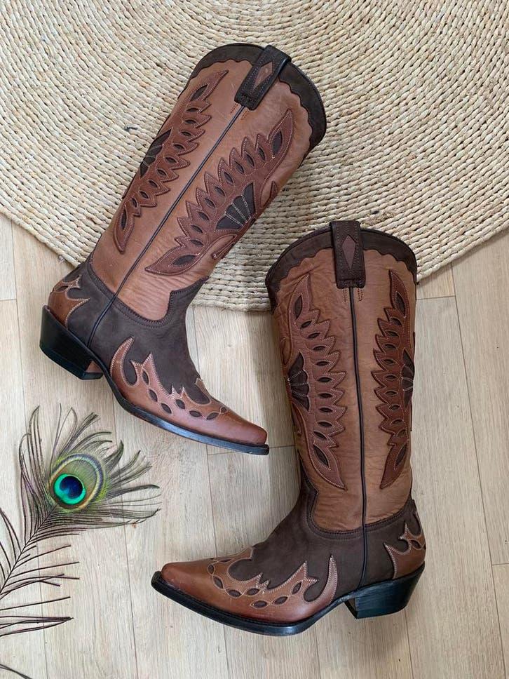 Buffalo hoge cowboylaarzen 38 western boots bohemian laarzen, Hoge laarzen, -, Ophalen of Verzenden, Zo goed als nieuw