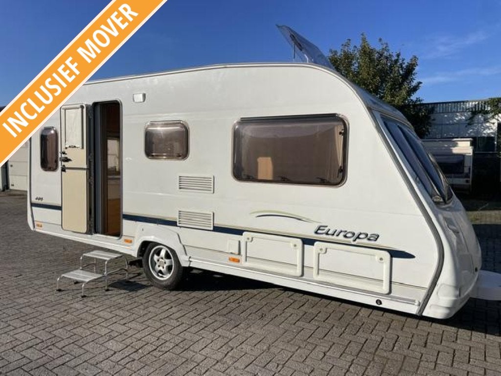 Sprite Europa 495 2007; vastbed L-zit; tent mover; netjes, Caravans en Kamperen, Dwarsbed, Bedrijf, Oven, 4 tot 5 meter