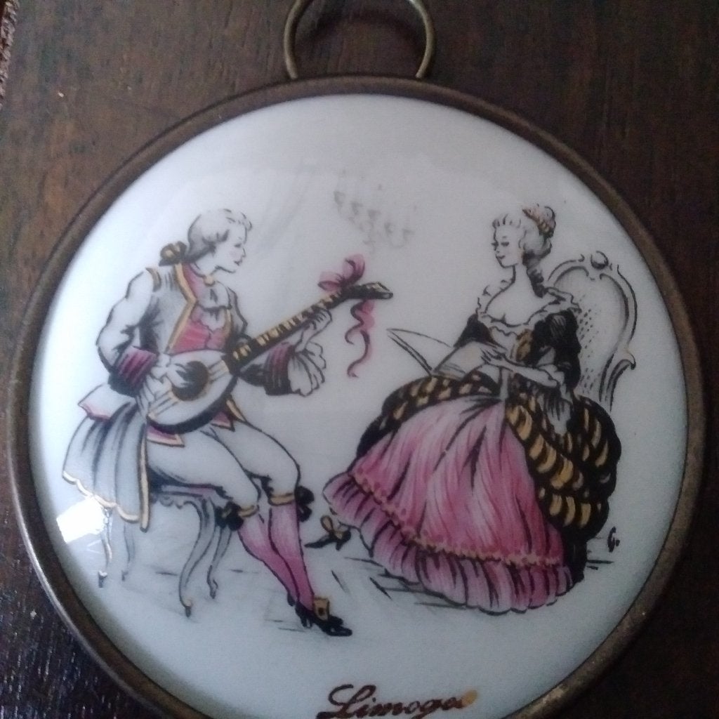 Oude Limoges hanger, Verzenden, Gebruikt, Overige kleuren, Overige materialen