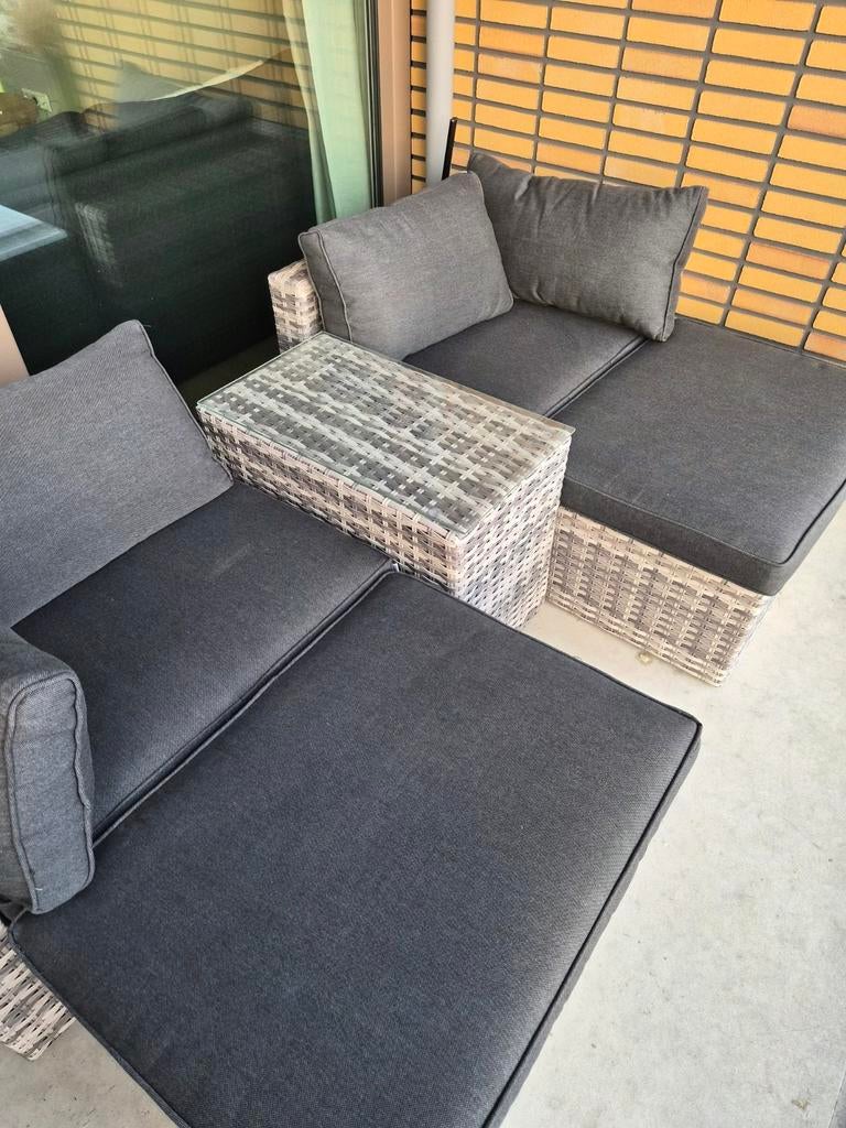 Moderne Garda Loungeset (Garden Impressions) met Bijzettafel, Ophalen, 3 zitplaatsen, Bank, Zo goed als nieuw