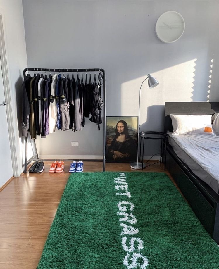 IKEA x Virgil Abloh "WET GRASS" vloerkleed - Nieuw!, Ophalen, 100 tot 150 cm, Rechthoekig, Groen