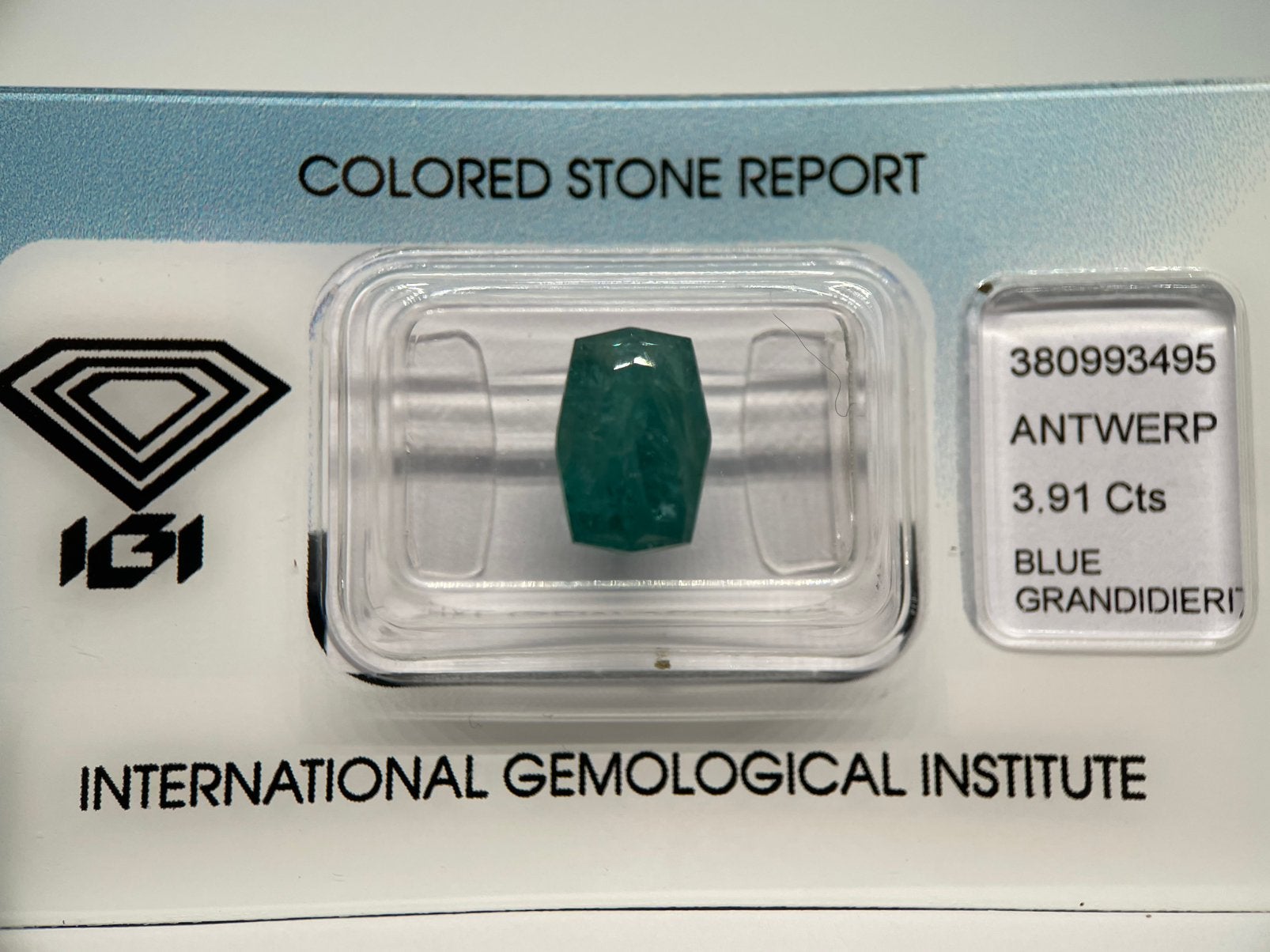 Grandidieriet 3,91 ct IGI certificaat, Ophalen of Verzenden, Nieuw