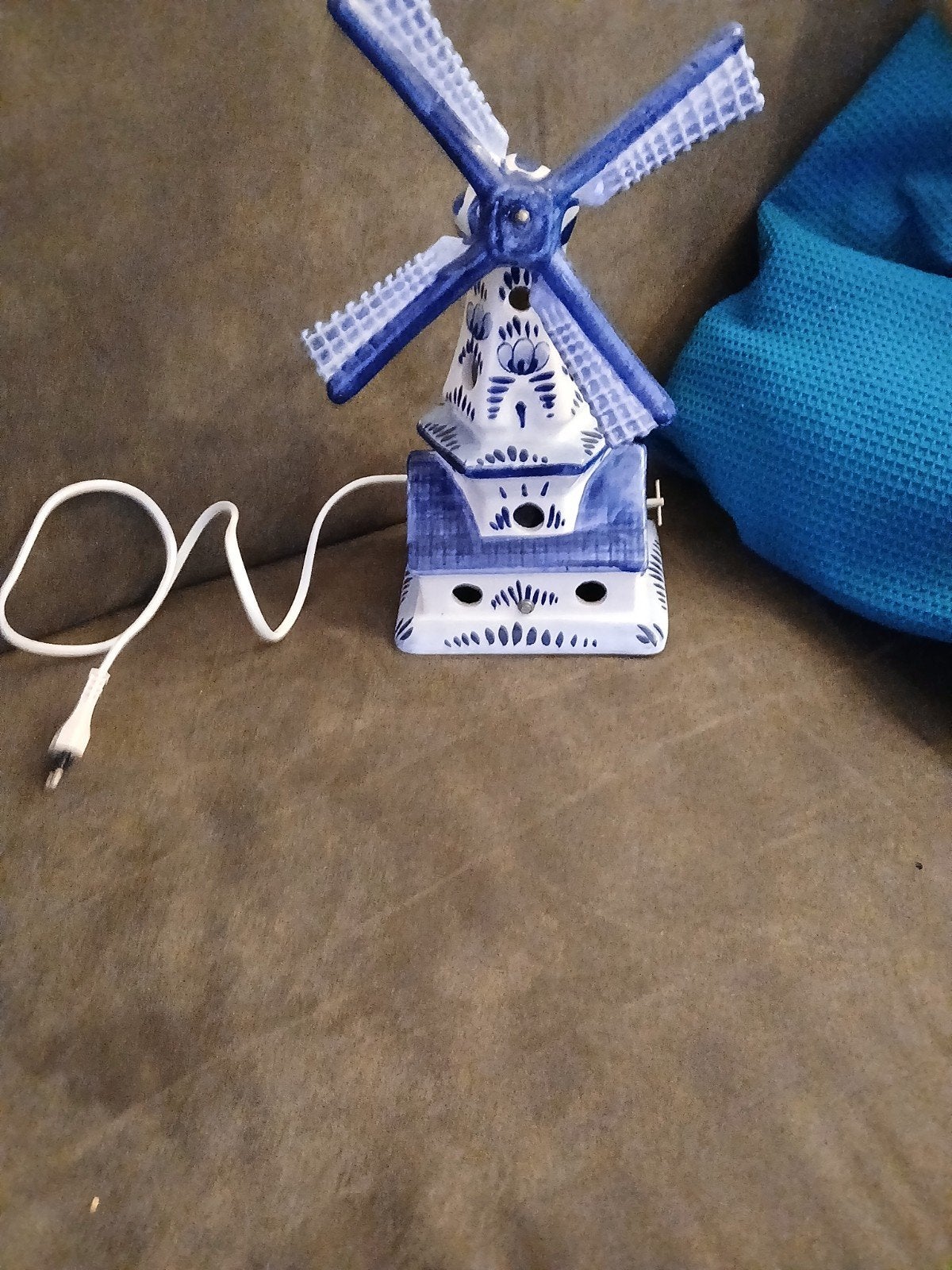 Delfts Blauw Windmolen Muziekdoosje / bureaulamp, Ophalen of Verzenden