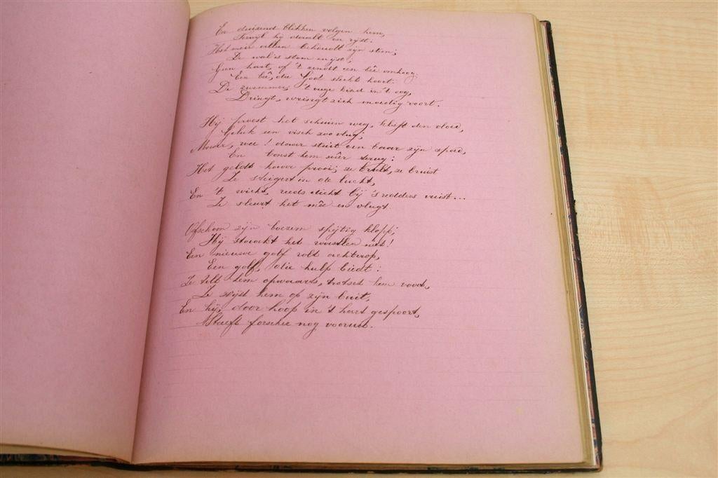 Antiek Poesiealbum [1875] — Veel in geschreven, Mooie Staat, Ophalen of Verzenden