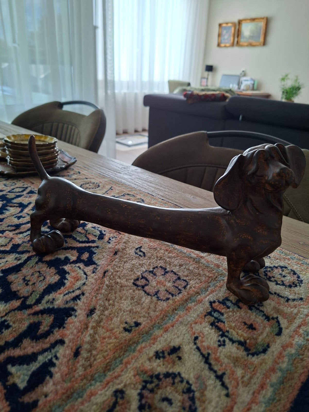 Leuke decoratie teckel - 30cm lang, Ophalen, Overige materialen, Overige stijlen, Zo goed als nieuw