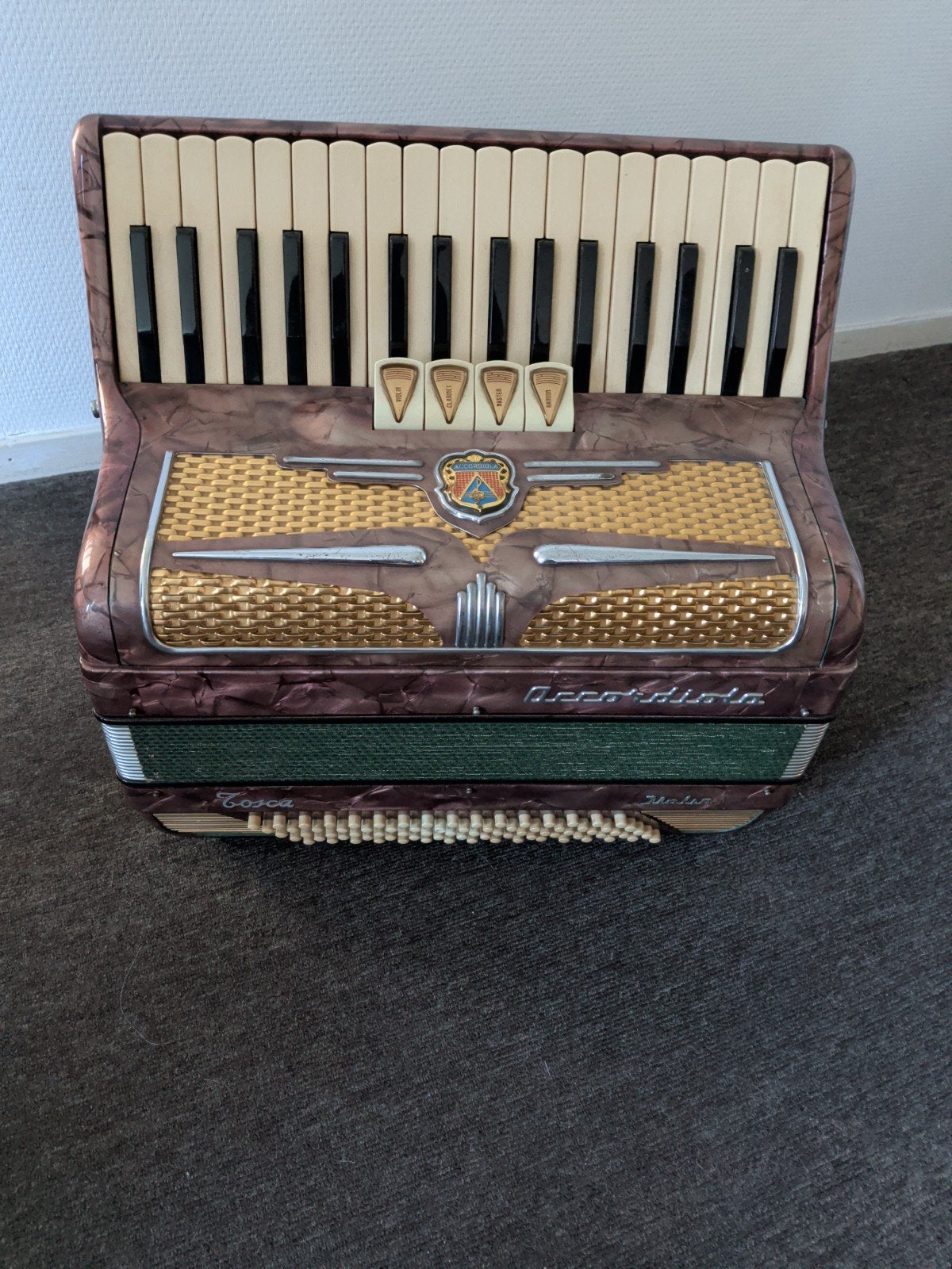 Accordiola Tosca 10 Accordeon, Muziek en Instrumenten, Accordeons, Gebruikt, Met koffer, Accordiola, 120-bas