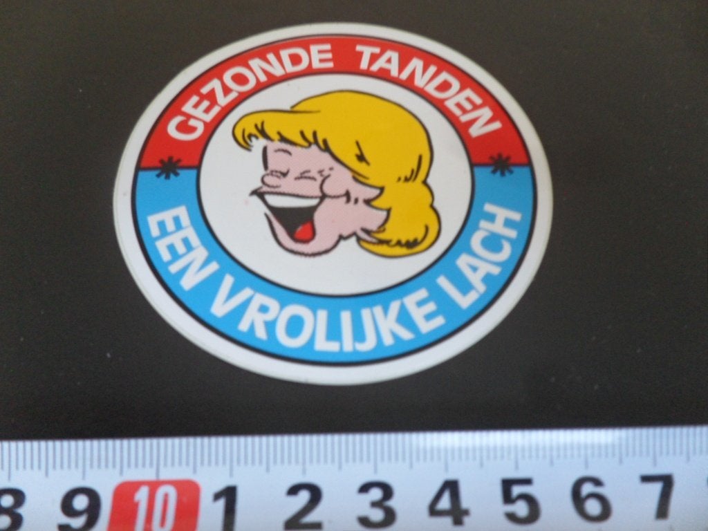 sticker Gezonde tanden Een vrolijke lach, Ophalen of Verzenden, Zo goed als nieuw