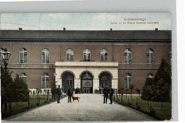 's Gravenhage Oranje Kazerne Voorplaats trajectst. 1911, Verzenden, Voor 1920, Gelopen, Zuid-Holland