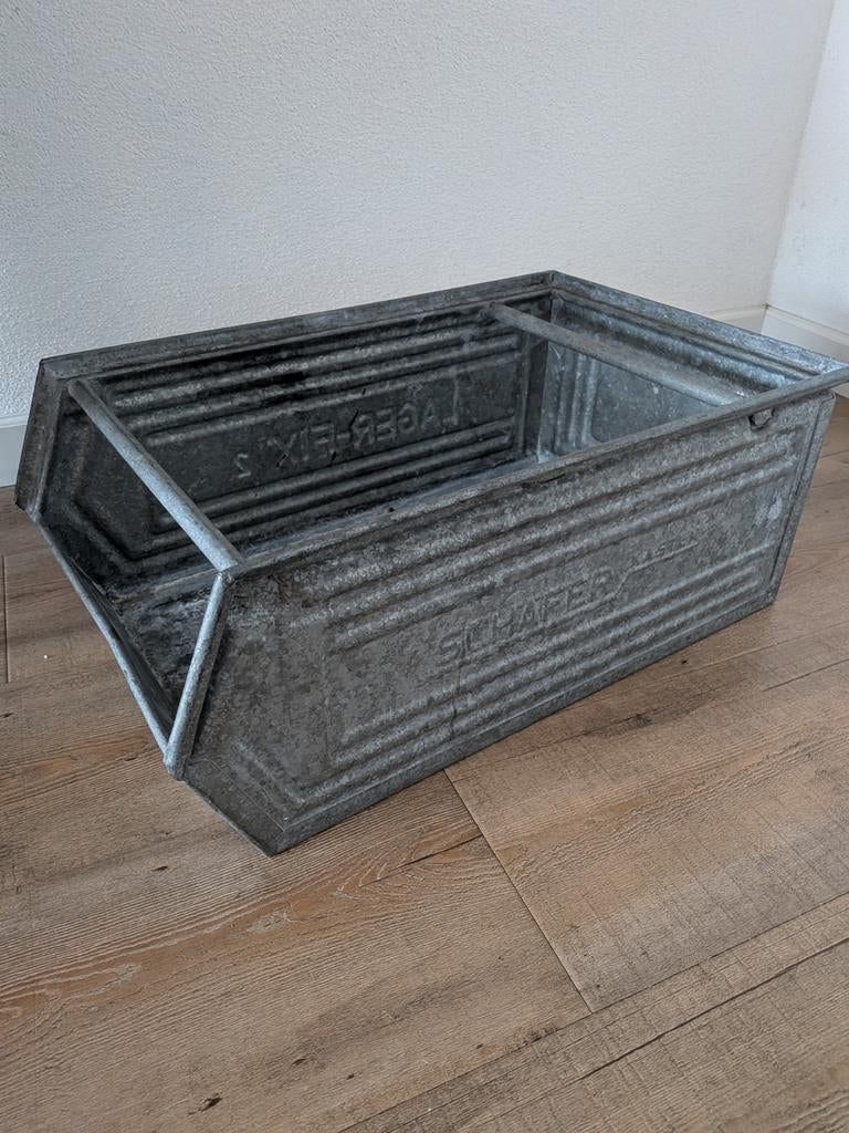 Industriële metalen Schäfer Lagerfix stapelbak lectuurbak, Ophalen